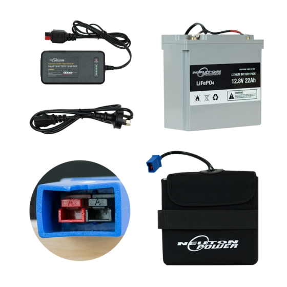 NEUTON POWER 22AH LITHIUM BATTERY WITH MGI PLUG & CHARGER